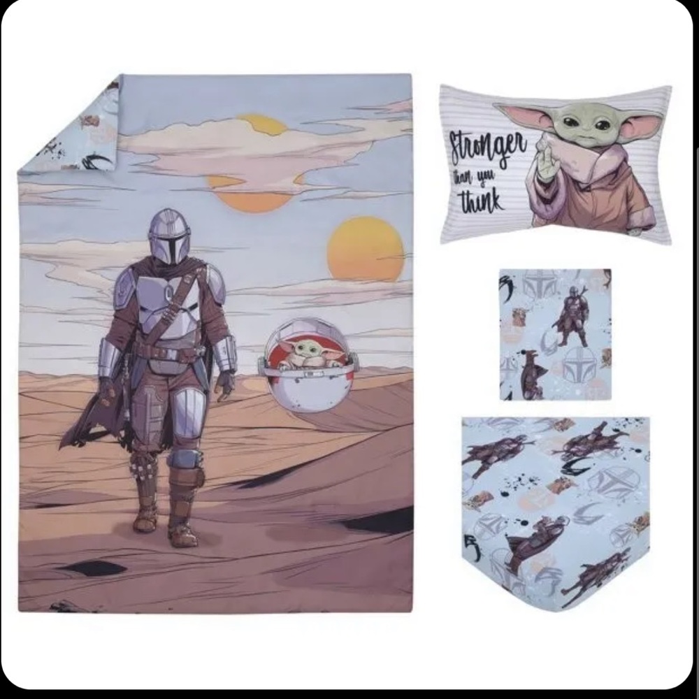 New The Madelorian Star Wars Toddler Crib Youth Baby Bedding Set Sheets Blanket